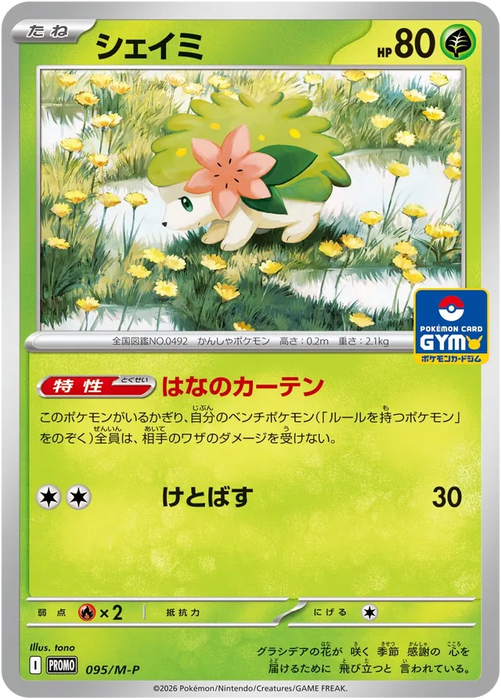 Pokemon Shaymin Non Holo Gym Promo Card Pack 4 Mega Evolution Promo 095/M-P Japanese Single Card