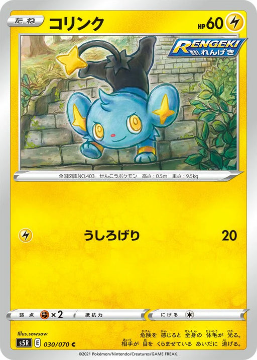 Pokemon Shinx Non Holo Rapid Strike Master s5R 030/070 Japanese Single Card