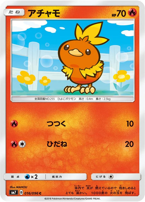Pokemon Torchic Non Holo Charisma Sky sm7 016/096 Japanese Single Card
