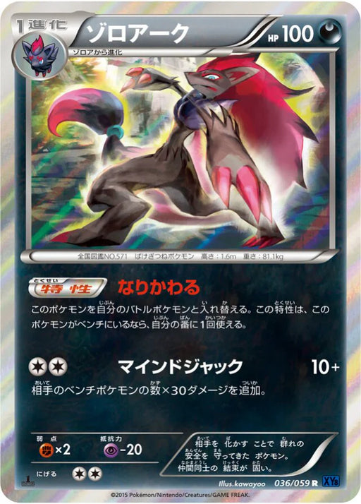 Pokemon Zoroark Holo Blue Shock xy8-Bb 036/059 Japanese Single Card