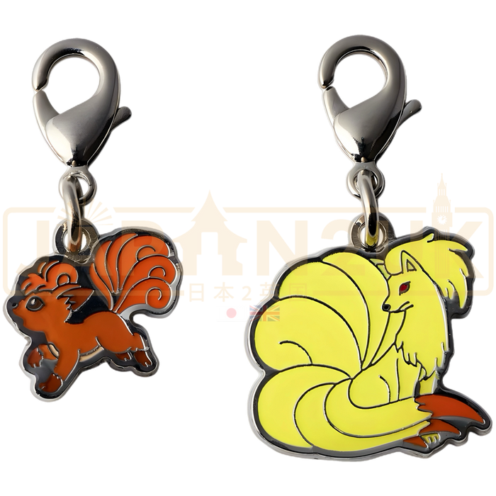 Pokemon Center Japan - 0037 / 0038 Vulpix & Ninetales Metal Charm/Keychain