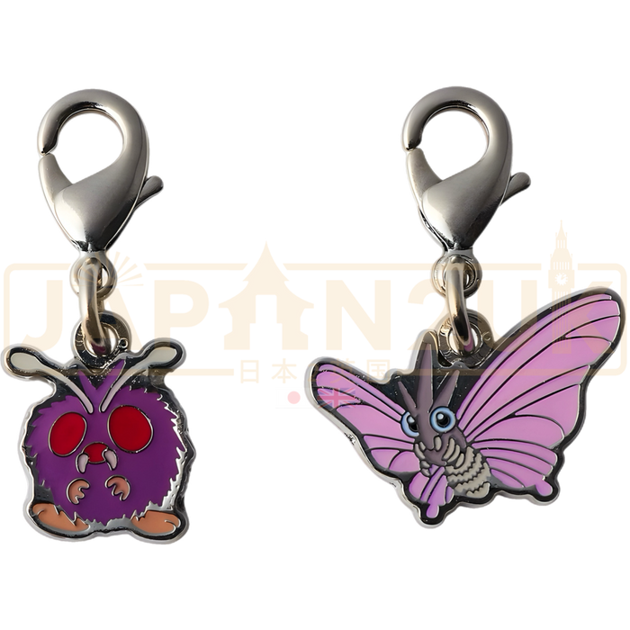 Pokemon Center Japan - 0048 / 0049 Venonat & Venomoth Metal Charm/Keychain