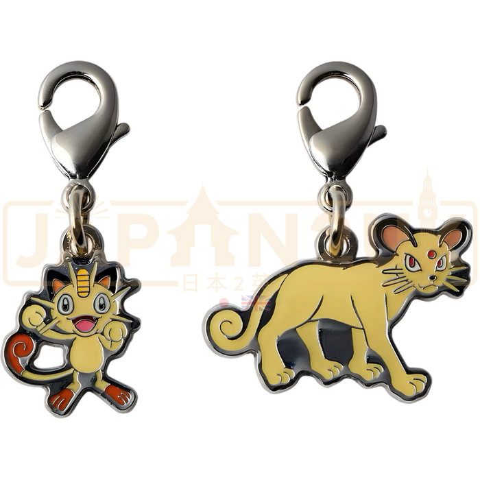 Pokemon Center Japan - 0052 / 0053 Meowth & Persian Metal Charm/Keychain