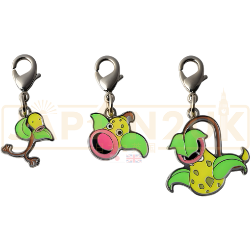 Pokemon Center Japan - 0069 / 0070 / 0071 Bellsprout, Weepinbell & Victreebel Metal Charm/Keychain