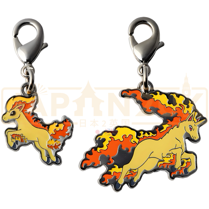 Pokemon Center Japan - 0077 / 0078 Ponyta & Rapidash Metal Charm/Keychain