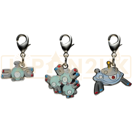 Pokemon Center Japan - 0081 / 0082 / 0462 Magnemite, Magneton & Magnezone Metal Charm/Keychain