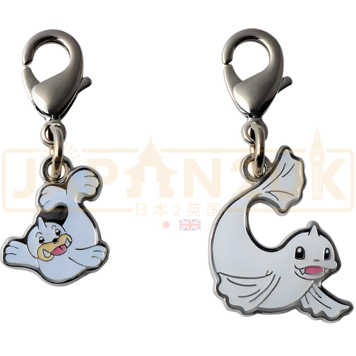 Pokemon Center Japan - 0086 / 0087 Seel  & Dewgong Metal Charm/Keychain