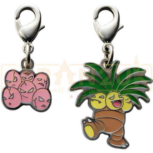 Pokemon Center Japan - 0102 / 0103  Exeggcute & Exeggutor Metal Charm/Keychain