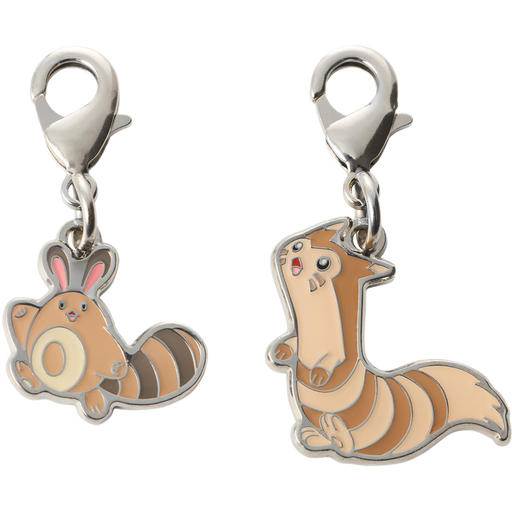 Pokemon Center Japan - 0161 / 0162 Sentret & Furret Metal Charm/Keychain