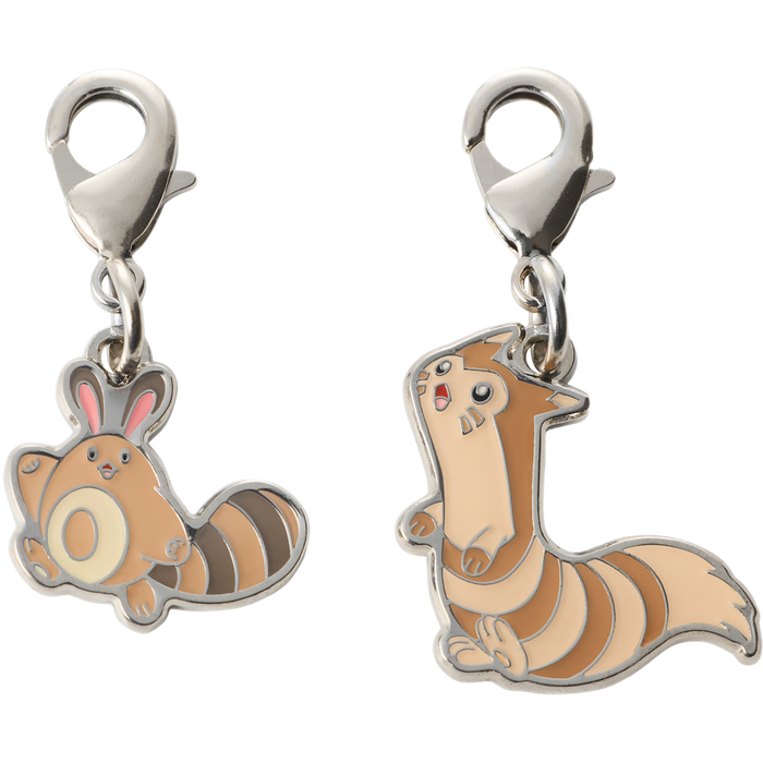 Pokemon Center Japan - 0161 / 0162 Sentret & Furret Metal Charm/Keychain