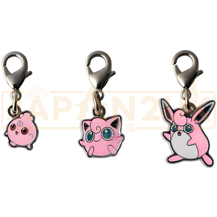 Pokemon Center Japan - 0174 / 0039 / 0040 Igglybuff, Jigglypuff & Wigglytuff Metal Charm/Keychain
