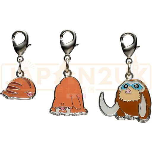Pokemon Center Japan - 0220 / 0221 / 0473 Swinub, Piloswine & Mamoswine Metal Charm/Keychain