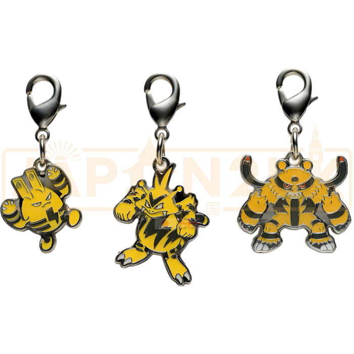 Pokemon Center Japan - 0239 / 0125 / 0466 Elekid, Electabuzz & Electivire Metal Charm/Keychain