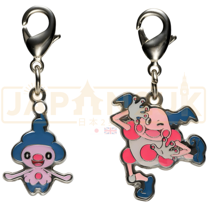 Pokemon Center Japan - 0439 / 0122 Mime Jr. & Mr. Mime Metal Charm/Keychain