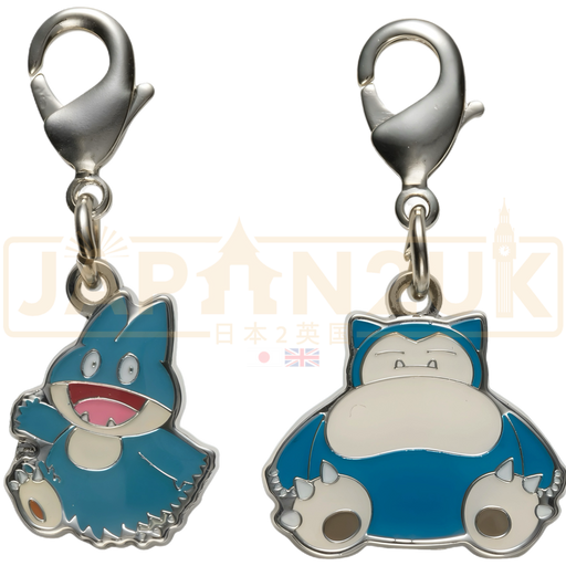 Pokemon Center Japan - 0446 / 0143 Munchlax & Snorlax Metal Charm/Keychain