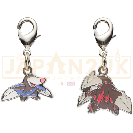 Pokemon Center Japan - 0529 / 0530 Drilbur & Excadrill Metal Charm/Keychain