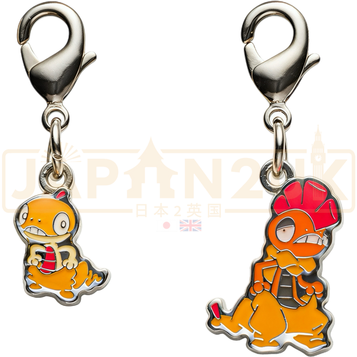 Pokemon Center Japan - 0559 / 0560 Scraggy & Scrafty Metal Charm/Keychain