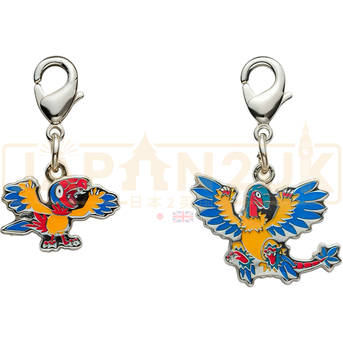 Pokemon Center Japan - 0566 / 0567 Archen & Archeops Metal Charm/Keychain