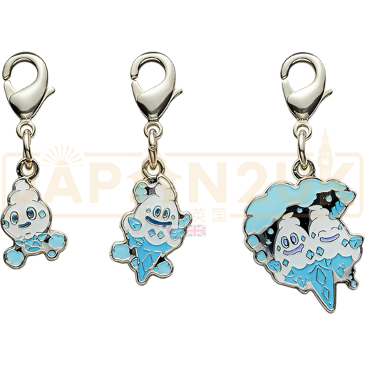 Pokemon Center Japan - 0582 / 0583 / 0584  Vanillite, Vanillish & Vanilluxe Metal Charm/Keychain