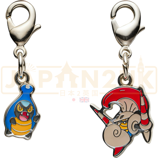 Pokemon Center Japan - 0588 / 0589 Karrablast & Escavalier Metal Charm/Keychain