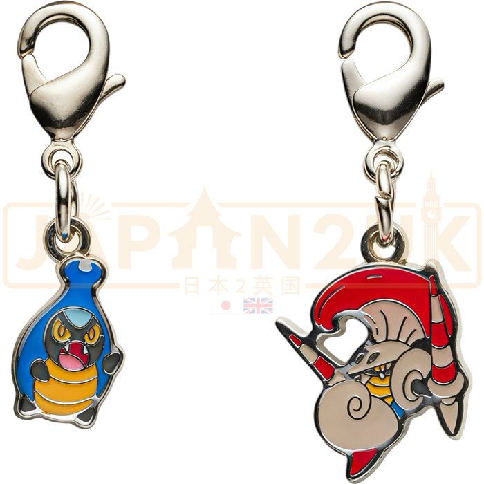 Pokemon Center Japan - 0588 / 0589 Karrablast & Escavalier Metal Charm/Keychain