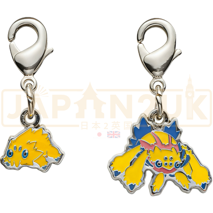 Pokemon Center Japan - 0595 / 0596 Joltik & Galvantula Metal Charm/Keychain