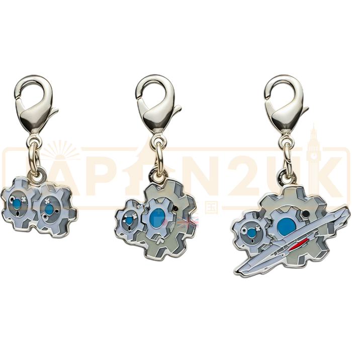 Pokemon Center Japan - 0599 / 0600 / 0601  Klink, Klang & Klinklang Metal Charm/Keychain