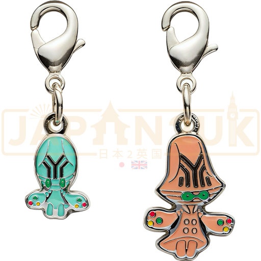 Pokemon Center Japan - 0605 / 0606 Elgyem & Beheeyem Metal Charm/Keychain