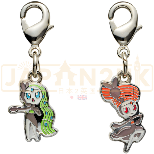 Pokemon Center Japan - 0648 Meloetta [Both Forms] Metal Charm/Keychain