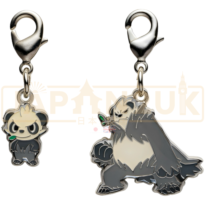 Pokemon Center Japan - 0674 / 0675 Pancham &amp; Pangoro Metal Charm/Keychain