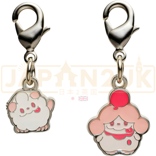 Pokemon Center Japan - 0684 / 0685 Swirlix & Slurpuff Metal Charm/Keychain
