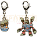 Pokemon Center Japan - 0688 / 0689 Binacle & Barbaracle Metal Charm/Keychain