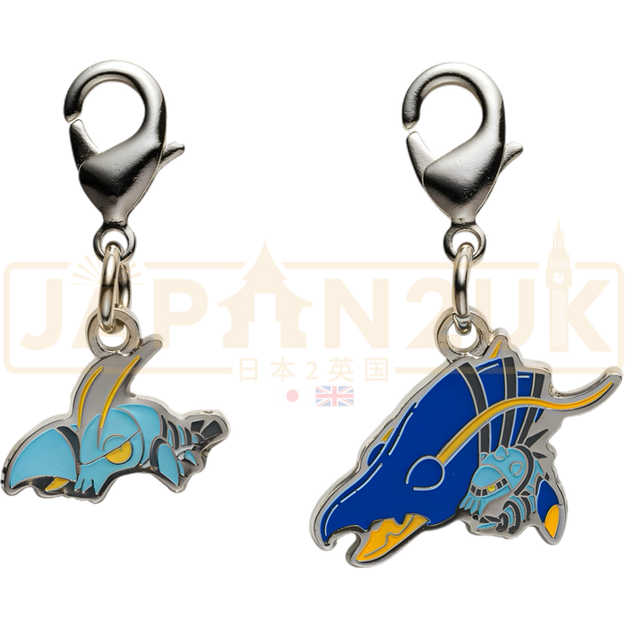 Pokemon Center Japan - 0692 / 0693 Clauncher & Clawitzer Metal Charm/Keychain