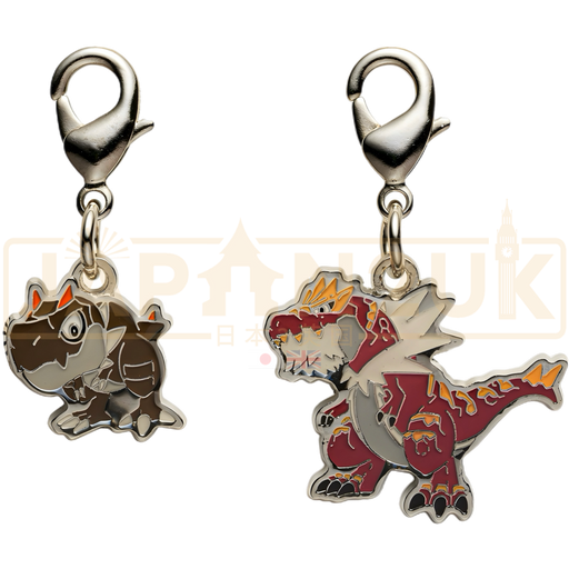 Pokemon Center Japan - 0696 / 0697 Tyrunt & Tyrantrum Metal Charm/Keychain