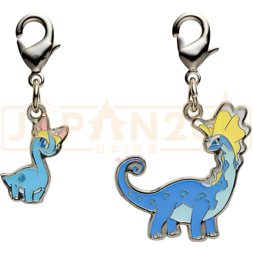 Pokemon Center Japan - 0698 / 0699 Amaura & Aurorus Metal Charm/Keychain