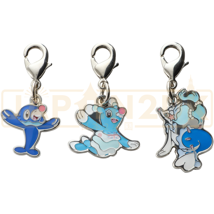 Pokemon Center Japan - 0728 / 0729 / 0730 Popplio, Brionne & Primarina Metal Charm/Keychain