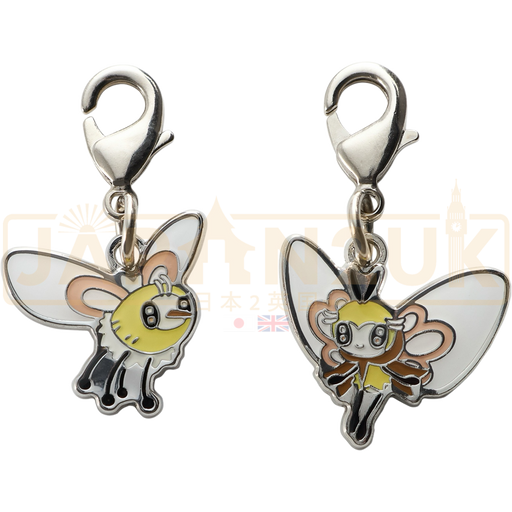 Pokemon Center Japan - 0742 / 0743 Cutiefly & Ribombee Metal Charm/Keychain