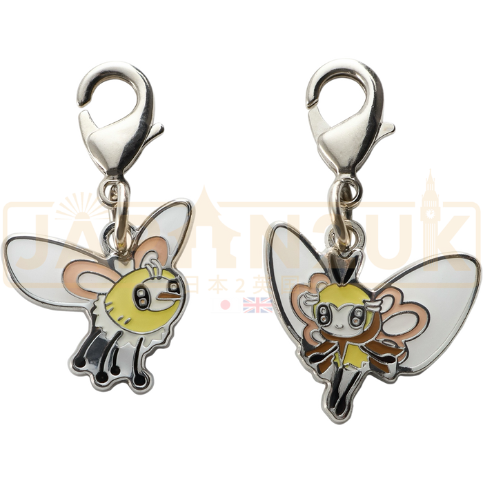 Pokemon Center Japan - 0742 / 0743 Cutiefly & Ribombee Metal Charm/Keychain