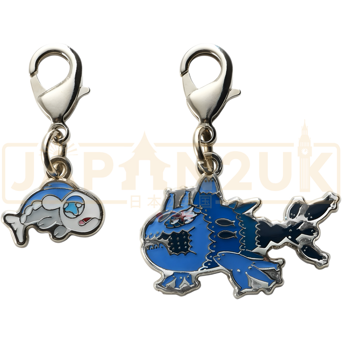 Pokemon Center Japan - 0746 Wishiwashi [Both Forms] Metal Charm/Keychain