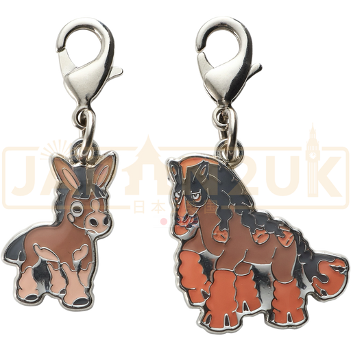 Pokemon Center Japan - 0749 / 0750 Mudbray & Mudsdale Metal Charm/Keychain