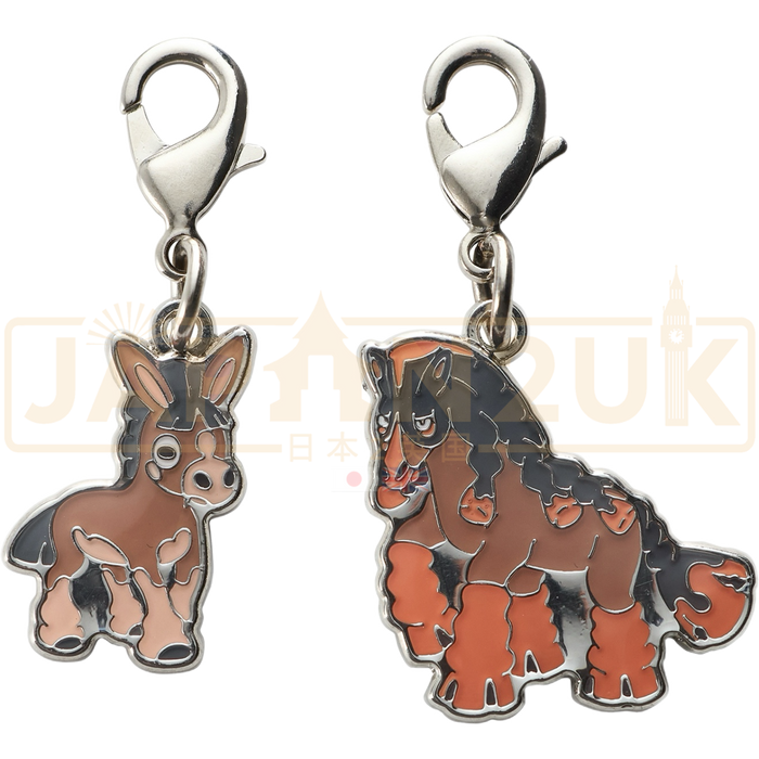 Pokemon Center Japan - 0749 / 0750 Mudbray & Mudsdale Metal Charm/Keychain