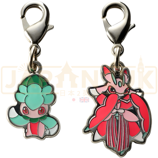 Pokemon Center Japan - 0753 / 0754 Fomantis & Lurantis Metal Charm/Keychain