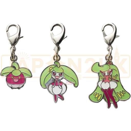 Pokemon Center Japan - 0761 / 0762 / 0763 Bounsweet, Steenee & Tsareena Metal Charm/Keychain