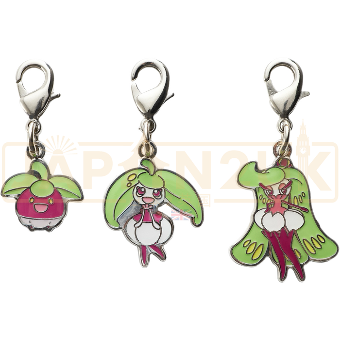 Pokemon Center Japan - 0761 / 0762 / 0763 Bounsweet, Steenee & Tsareena Metal Charm/Keychain