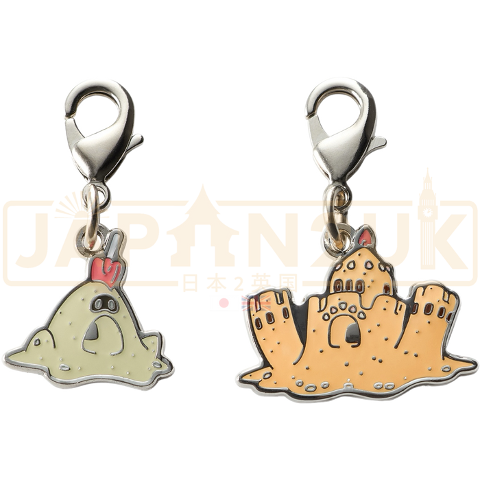 Pokemon Center Japan - 0769 / 0770 Sandygast & Palossand Metal Charm/Keychain