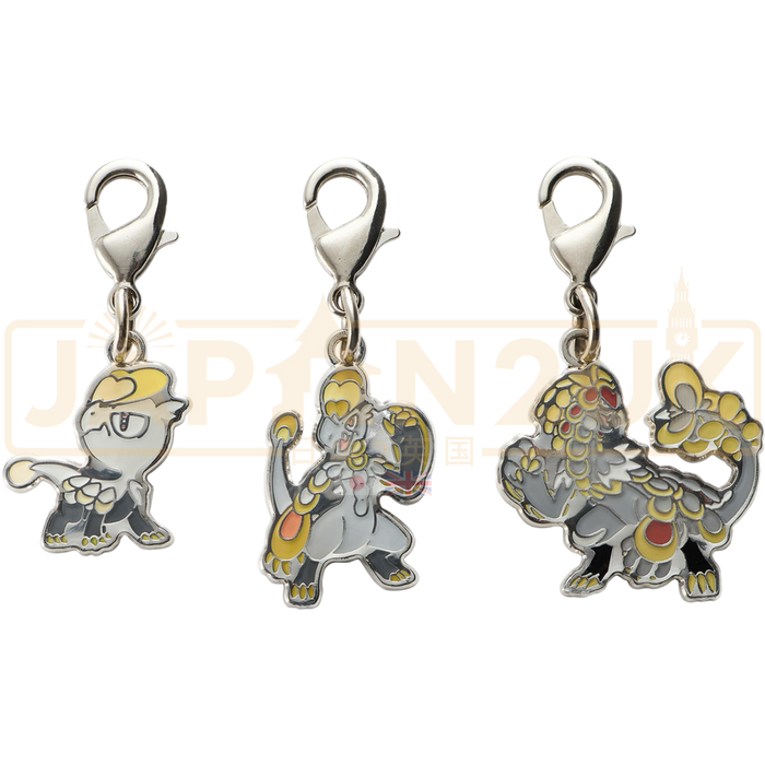 Pokemon Center Japan - 0782 / 0783 / 0784 Jangmo-o , Hakamo-o & Kommo-o Metal Charm/Keychain