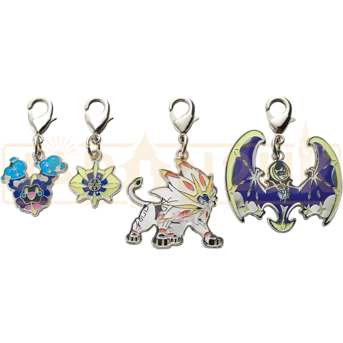 Pokemon Center Japan - 0789 / 0790 / 0791 / 0792 Cosmog, Cosmoem, Solgaleo & Lunala Metal Charm/Keychain
