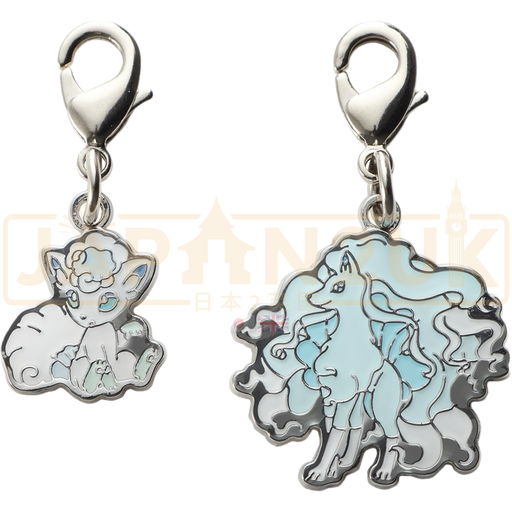 Pokemon Center Japan - A037 / A038 Alolan Vulpix & Alolan Ninetales Metal Charm/Keychain