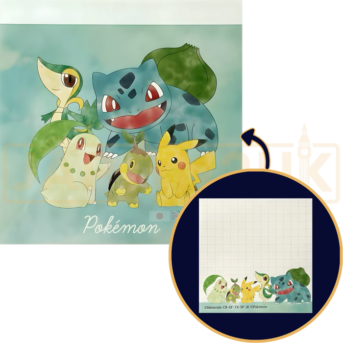 Pokemon Center Japan - Mini Memo A Pikachu & Kusa Type Memo Notepad