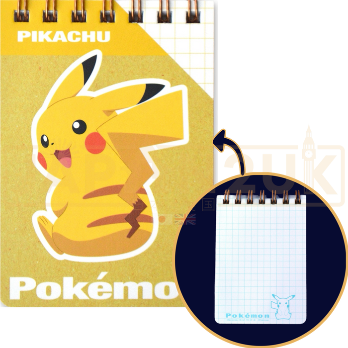 Pokemon Center Japan - Pikachu A7 Mini Ring Memo Notepad